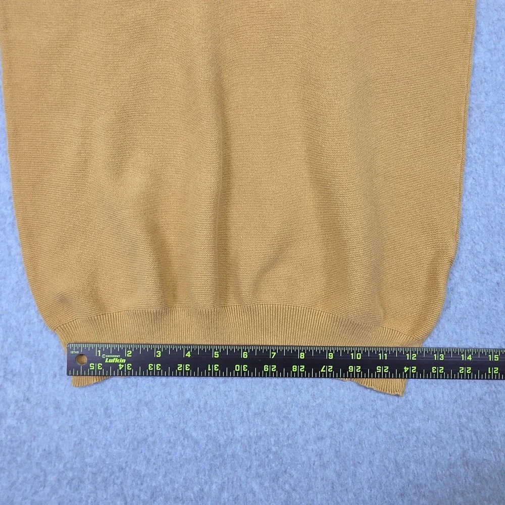 Castro Men's Size M 100% Cotton Textured Knit Crewneck Sweater Mustard Yellow